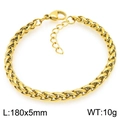 Bracelet chaîne panier en acier inoxydable doré, taille 180x5mm, poids 10g pour unisexe - Or-180x5mm(KB208481-GC)