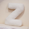 Plush white letter Z throw pillow made of soft boucle fabric for home sofa decoration - Letter Z
