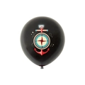 Black pirate theme latex balloon with vintage red and blue anchor and compass print - 12 Inch / Black / Anchor Compass Pattern