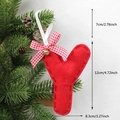 Red felt letter Y Christmas ornament with plaid bow and bell for tree decoration - Y-Bell