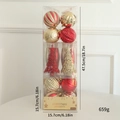 Set di 34 palline di Natale rosse e oro con decorazioni a stella da appendere - Set da 34 pezzi/Confezionato / Oro Rosso