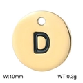 Ciondolo tondo minimalista da 10 mm in acciaio inossidabile dorato con lettera D - Lettera D Oro (KLJ1381-Z)