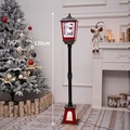 Classic red and black 130cm Christmas street lamp with interior snowing scene and lights - Height 130cm / Plug-in Model / Snow House Lighthouse - Red & Black