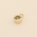 Single 14k gold-plated 5mm round pendant with faceted yellow zircon birthstone - Light Yellow