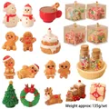Set miniature natalizie per casa delle bambole con pupazzo di neve e renne decorative - Set natalizio da 22 pezzi A (Scatola)