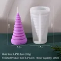 Molde de silicona para vela de árbol de Navidad morado con vela terminada de 12 cm - Árbol de Navidad 1B ZL-221