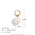 18K gold plated stainless steel bow and pearl pendant with size measurements - 8MM Pearl Pendant