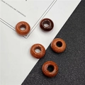 DIY beads set including 8x14mm red goldstone and brown agate large hole spacer beads - Gold Sandstone