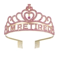 Tiara Retired dorata con strass rosa e testo I'M RETIRED per costumi da festa - Oro e Rosa