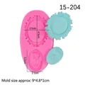 Stampo in silicone rosa con ritratto cameo vintage e cornice per decorazione torte - Stile 2 (15-204) / Rosa