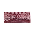 Burgunderrotes Paisley-Yoga-Stirnband mit Knotendesign für Damen zum Training - Dunkelrote Blattblüte