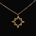 Elegante goldene Edelstahlkette mit einem hohlen Nordstern-Anhänger-Design - Goldener Nordstern