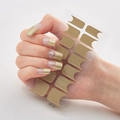 Golden French tip nail stickers with model DQ-49 shown on a clear plastic sheet - DQ-49 Gold Curved French