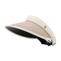 Women's foldable sun visor with beige woven brim and elastic strap for outdoor cycling - Adjustable / Coffee (23H033)