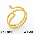 Anello aperto dorato minimalista a doppia fascia, larghezza 1,6 mm, peso 3g, finitura lucida - Colore Oro (KLJ3900-Z)
