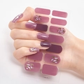 Laser gold foil nail stickers in deep purple and glitter light purple, model DQ3-27 - Deep Light Purple Gold Silver Foil Style (DQ3-027)