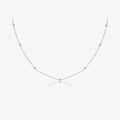 Minimalistische S925 sterling zilveren ketting met zeven ronde zirkonia in zilverkleur - 925 zilver / Platina