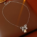 Collana a sfere argento con ciondoli lucchetto e chiave e dettagli in zircone - Argento (Fiore d'oro)