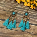 H3699-1 Antique Gold Blue Tassel