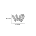 Silver W-shaped titanium labret stud with zircon stones, 0.93cm width and 0.57cm height - 4# Style (Letter W) / Silver