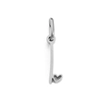 Polished silver stainless steel letter P pendant with small hollow heart cutout detail - Letter I / Silver