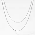 Collane a catena serpente in acciaio inossidabile argento in varie lunghezze per layering - Doppio Strato Argento (PDD966)