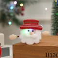Luminous Christmas snowman slap bracelet with sequins and LED lights on wooden stand - Sequin Glowing Santa Claus