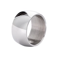 Polierter silberner 12mm Titanstahl-Breitring mit gebürsteter Innenfläche - US 5 / Silber