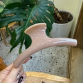 Macro shot of 15cm glossy nude pink French claw clip for thick hair styling - Butterfly Back Style / Extra Large (Approx. 15cm) / Deep Nude Pink