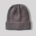Classic dark grey knit beanie hat with thick ribbed texture for autumn and winter - Mystery Grey