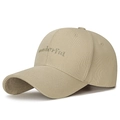 Classic khaki twill baseball cap with golden Wonderful embroidery and adjustable strap - Adjustable / Deep Beige