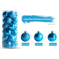 Lake blue Christmas ball ornaments set with glitter, matte, and shiny finishes - Lake Blue