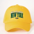 Berretto da baseball classico in cotone giallo con ricamo vintage New York NYC - Taglia unica / Giallo Brillante
