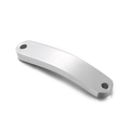Connettore a barra curva in acciaio inossidabile lucido argento con due fori per gioielli fai da te - Stile Barra Lunga Curva (KLJ3815-Z)