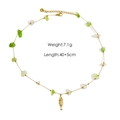 Detail of beaded necklace with green stones, gold fish pendant, and 7.1g weight label - Small Fish Pendant Style / N11 Amazonite Gravel