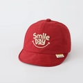 Red quick-dry baby baseball cap featuring soft brim and Smile Day embroidery - 50cm (1-3 Years) / Smile Embroidery - Red