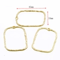 Colgante rectangular texturizado dorado para joyería con acabado martillado, 45mm x 33mm - Rectángulo Irregular (45x33mm) / DY039-Oro de 16K (Rectángulo)