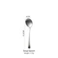 Matte silver 304 stainless steel soup spoon with hammered texture and 15.2cm length - Soup Spoon