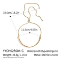 Dettaglio del girocollo in acciaio placcato oro 18K con specifiche tecniche e peso - Design ad Arco Dorato (YYCH025004-G) / Oro