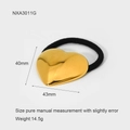 Detail showing dimensions of gold heart ponytail holder with black elastic hair tie - Gold Heart Style (NXA3011G)