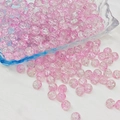 Detailed view of pink crackle glass beads in a blue dish for DIY jewelry making - 8mm / Pink White Gradient