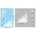 Winter snow scene window stickers set with white house and snowflakes 20x30cm - BQ444 Snowflake