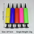 Set of five colorful plastic manual air pumps in yellow, blue, red, pink, and green - Small Hand Pump (Multicolor)