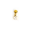 Miniature 18K gold-plated zodiac pendant with four-claw set clear round gemstone - April (Diamond Color) - Gold