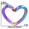Rainbow plated stainless steel heart pendant with measurements 1.8cm by 2.0cm - Pendant / Rainbow
