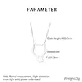 Specifiche dettagliate sulle dimensioni della collana con ciondolo a gatto in acciaio - Color Acciaio (Argento)