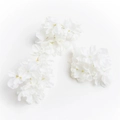 Three bundles of realistic white artificial hydrangea flowers for DIY hair accessories - White