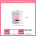 Cylindrical bunny print laundry bag for delicates with pink handle and 100g mesh fabric - Pink Car Bra Bag Handheld 15*17cm