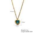 Elegante collar con colgante de corazón dorado y gema azul con cadena de cierre ajustable - Dorado + Circonita Azul