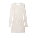 Robe courte en dentelle blanche à manches longues avec coupe ajustée et dos ajouré - XS